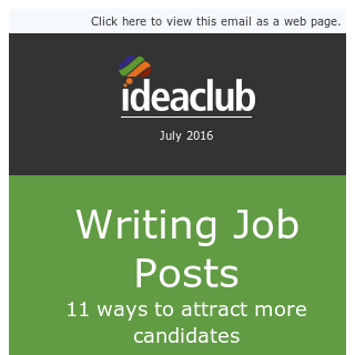 [Idea Club] 11 ways to write better job posts