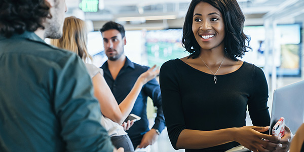 Young Woman Networking